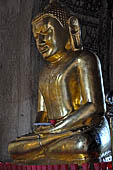 Bagan Myanmar. Image of Buddha of Dhammayazika pagoda. 